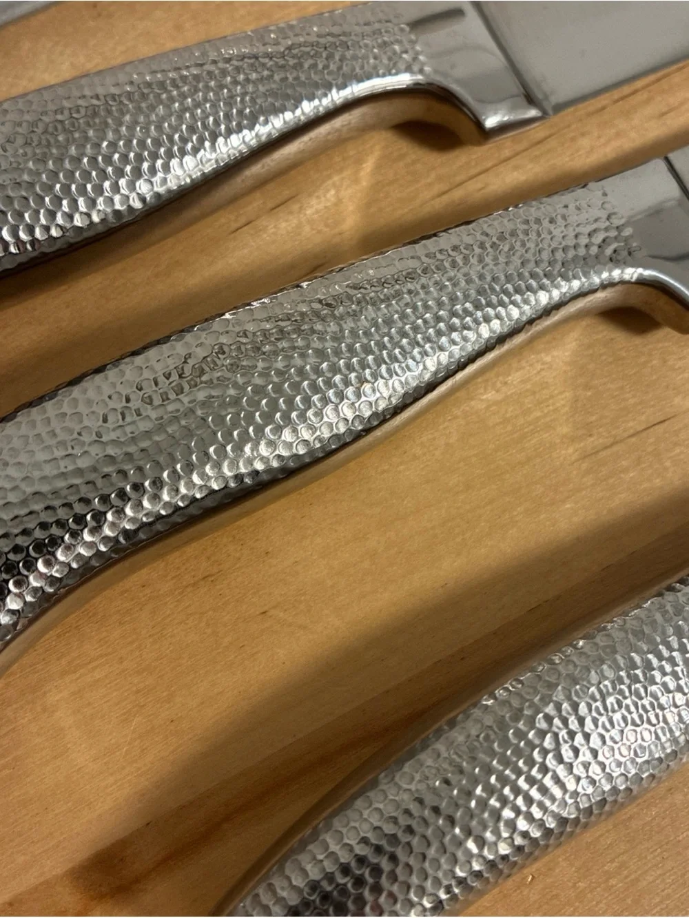 Cuisinart Silver Stainless Steel 4-Piece Knife and Honing Set Hammered Handles